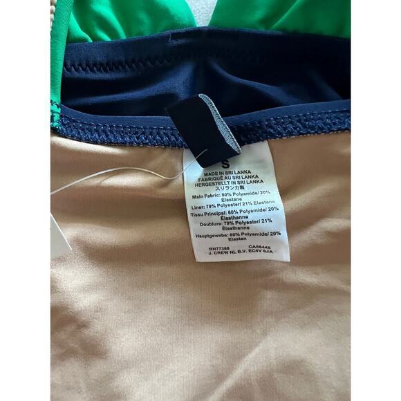 J. Crew Factory Women's V-neck ruched one-piece swimsuit Green Navy Size Small - Picture 9 of 11
